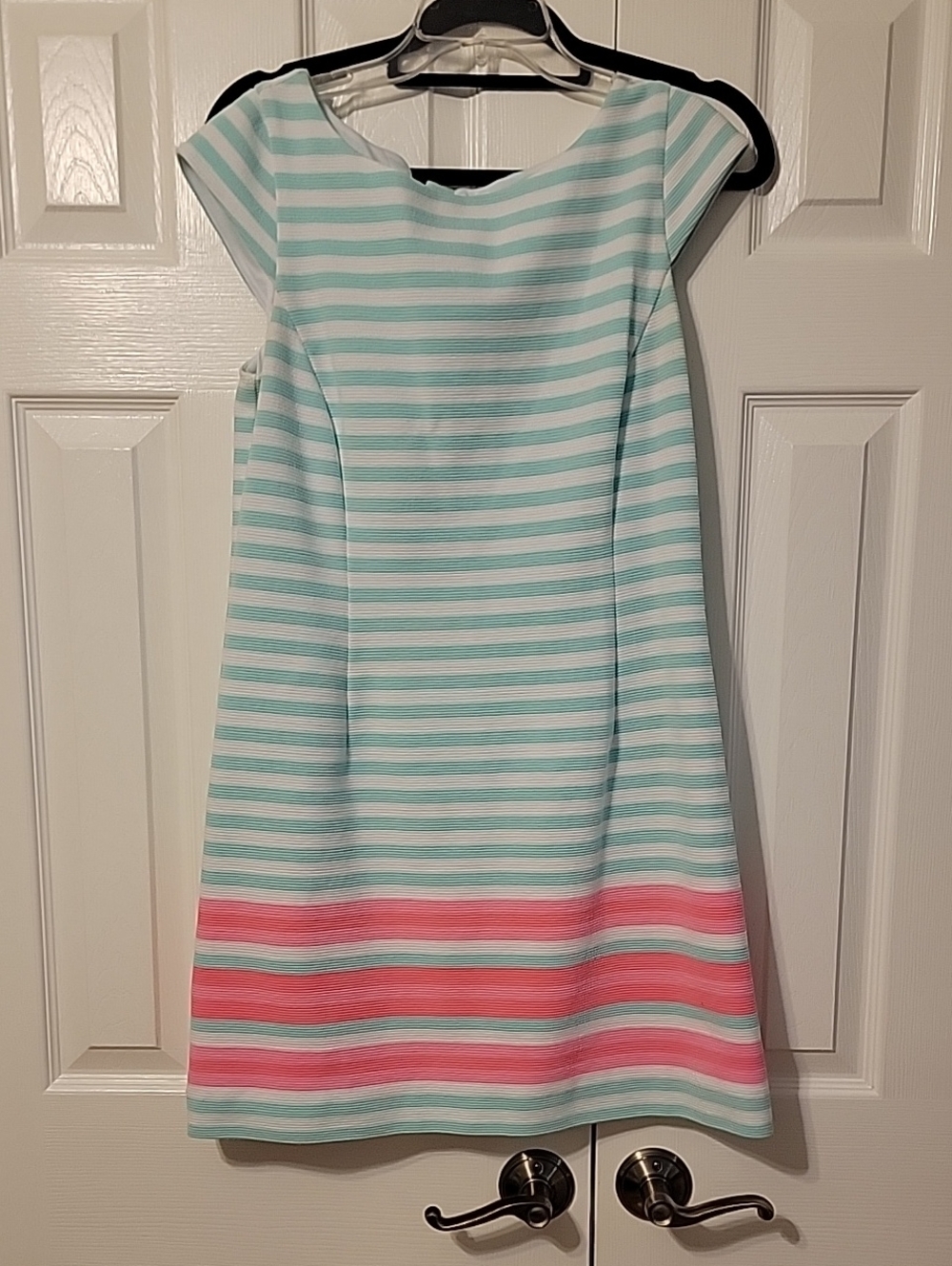 Lilly Pulitzer Mint & Coral Striped Midi Dress